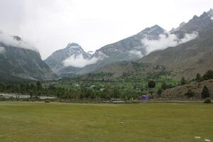 Beautiful, majestic view of the Basho Valley in Skardu, Pakistan. The Basho Valley is located on the heights of the mountains. Basho valley is famous for its natural beauty and picturesque views. photo