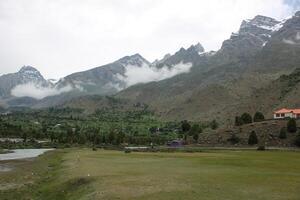 Beautiful, majestic view of the Basho Valley in Skardu, Pakistan. The Basho Valley is located on the heights of the mountains. Basho valley is famous for its natural beauty and picturesque views. photo
