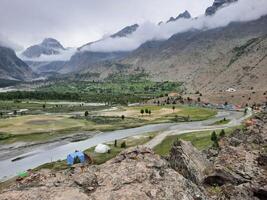 Beautiful, majestic view of the Basho Valley in Skardu, Pakistan. The Basho Valley is located on the heights of the mountains. Basho valley is famous for its natural beauty and picturesque views. photo