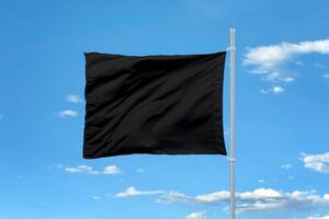 Black flag with a clean surface, ideal for logo promotion and branding. Provides a versatile background for showcasing custom designs and corporate identity photo