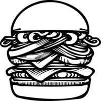 Burger outline design vector