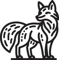 fox outline design vector