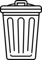 trash bin outline design vector