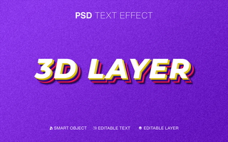 Editable 3D Layer text effect psd