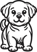 puppy outline design vector