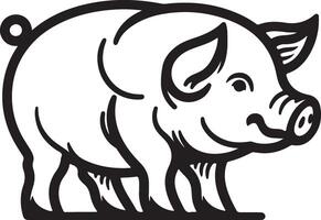 pig outline design vector