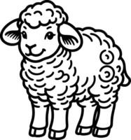 lamb outline design vector