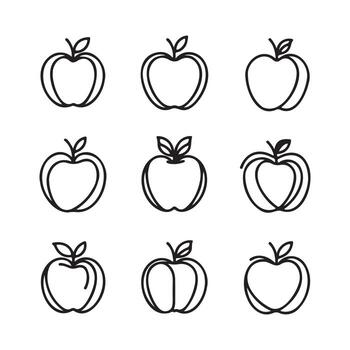manzana contorno diseño vector