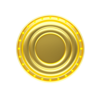 3d render object panel gold light png