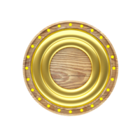 3d render object panel wood gold png