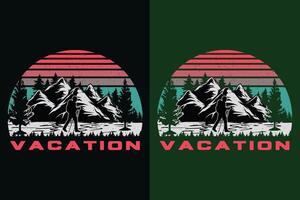 The mountain has lots of pine trees on the beach. vector