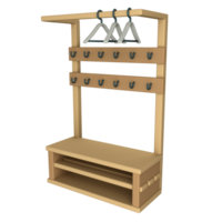 A stylish clothes hanger for contemporary spaces, 3D render png