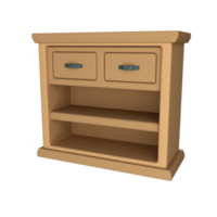 A compact bookshelf perfect for small spaces, 3D render png