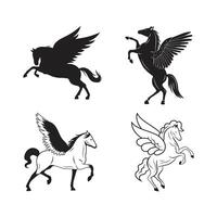 Set of flying fictional creature . vector