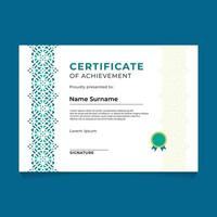Oriental Geometric Certificate Template Design vector