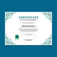 Oriental Geometric Certificate Template Design vector