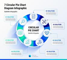 7 Circular Pie Chart Diagram Infographic vector