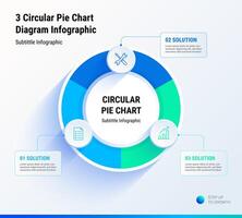 3 Circular Pie Chart Diagram Infographic vector
