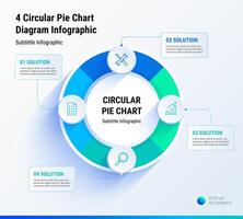 4 Circular Pie Chart Diagram Infographic vector