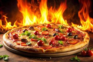 Pizza photo isolated on simple background