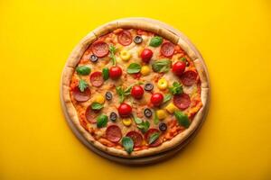 Pizza photo isolated on simple background