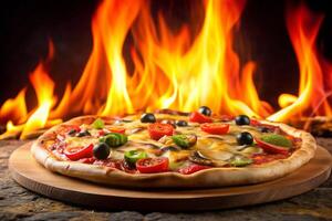 Pizza photo isolated on simple background