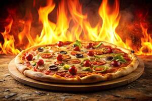 Pizza photo isolated on simple background