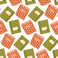 seamless background with cute notebooks and copybooks, back to school vector