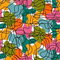 Abstract Colorful Organic Shapes and Lines Pattern vector