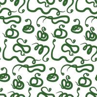 Seamless Background of Green Snakes in Various Poses, Symbol of 2025, Chinese New Year vector