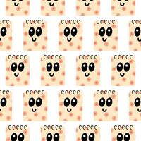 seamless background with cute notebooks in daisy with eyes, back to school vector