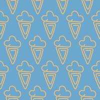 Seamless Pattern with Ice cream-Shaped Paper Clips for School Preparation. vector