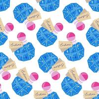Seamless Pattern with Glass Bottles of Colorful Potions for Magical and Fantasy Designs vector