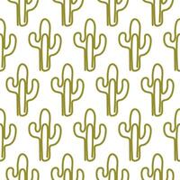 seamless background with paper clips in the form of green cacti, back to school vector