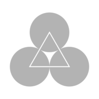 Triangle Shape in the 3 Circle Shape, can use for Logo Gram, Website, Ornate, Decoration or Graphic Design Element png