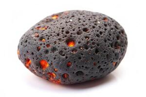 Lava stone isolated on white background photo
