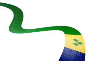 3d Flag Of Saint Vincent and the Grenadines 3d Shiny Waving Flag 3d Illustration png