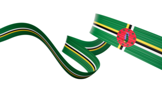 3d Flag Of Dominica 3d Shiny Waving Dominica Ribbon Flag 3d Illustration png