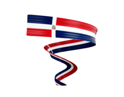 3d Flag Of Dominican Republic 3d Shiny Waving Twisted Ribbon Flag 3d Illustration png