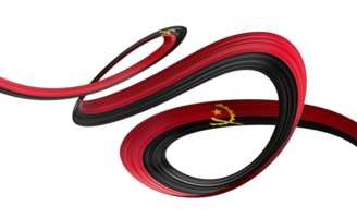 3d Flag Of Angola 3d Shiny Waving Ribbon Flag 3d Illustration png