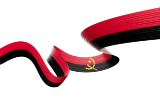 3d Flag Of Angola 3d Wavy Shiny Angola Ribbon 3d Illustration png