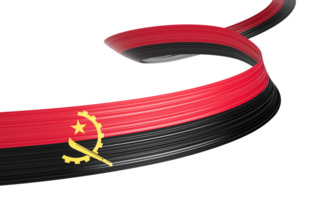 3d Flag Of Angola 3d Wavy Shiny Angola Ribbon 3d Illustration png