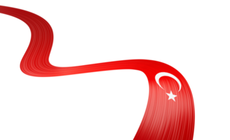 3d Flag Of Turkey 3d Wavy Shiny Turkey Ribbon Flag 3d Illustration png