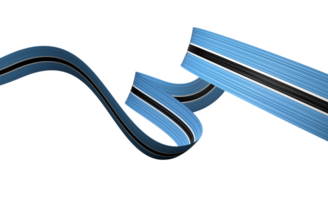 3d Flag Of Botswana 3d Wavy Shiny Botswana Ribbon Flag 3d Illustration png