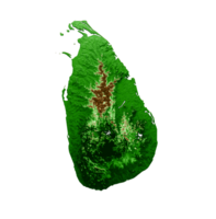 Sri Lanka Topographic Map 3d realistic map Color 3d illustration png