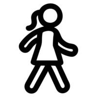 A girl walking silhouette illustration black color vector