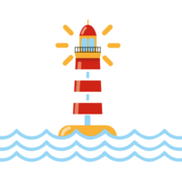 A tower containing a beacon light to warn or guide ships at sea, well designed icon of lighthouse png