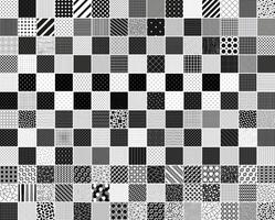 Collection of seamless geometric patterns in different styles. Monochrome repeatable unusual backgrounds. Black and white minimalistic design. Textile endless prints vector