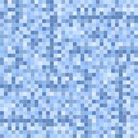 Seamless square geometric pattern. Blue mosaic tile endless texture. Abstract fashion artwork background. Random pixel print vector