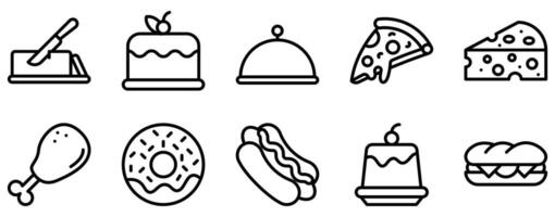 Gastronomy Icon Set Gourmet Line Style Collection for Culinary Arts vector